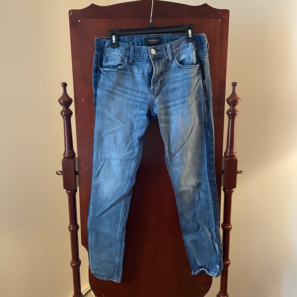Two tone denim Striped skinny Jean